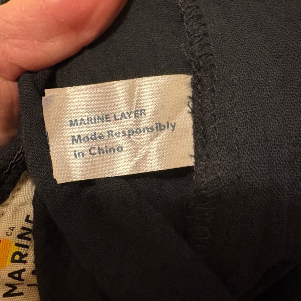 NWT Marine layer Corrine wide leg cotton gauze pant black size medium - Picture 8 of 10
